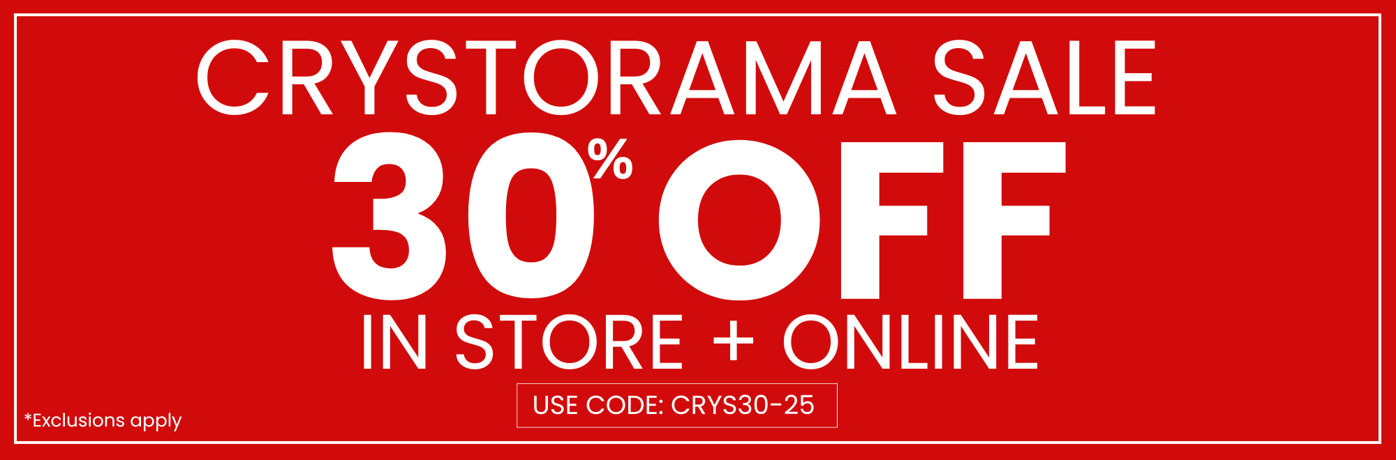 30% Off Crystorama in store and online! Use code CRYS30-25